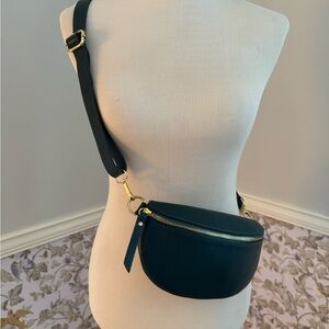 Green Quince Leather Crossbody Bag